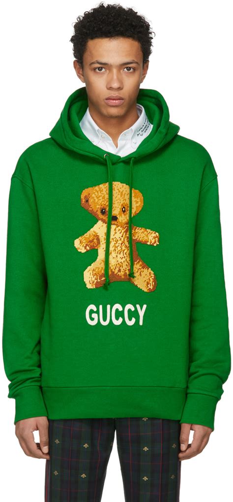 gucci green teddy bear hoodie|Gucci ufo sweatshirt.